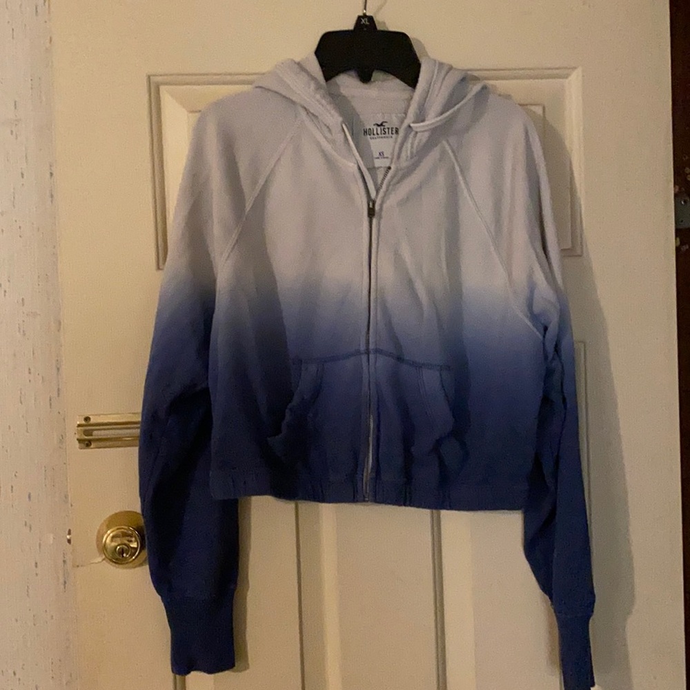 Hollister XS Crop Top Zip up Hoodie